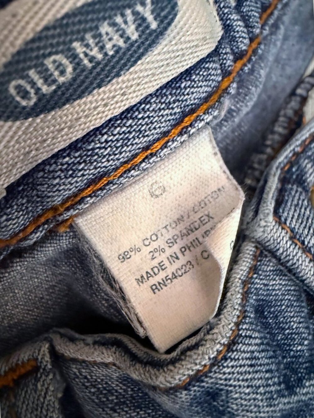 Old Navy Vintage Y2K Cargo Boot Cut Flare Jeans Size 6 Fall 2002 Medium Wash - Picture 6 of 7